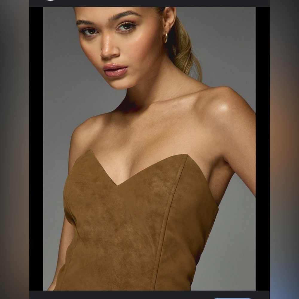 Missguided Brown Suede Women's Top XS NWT - Picture 9 of 9